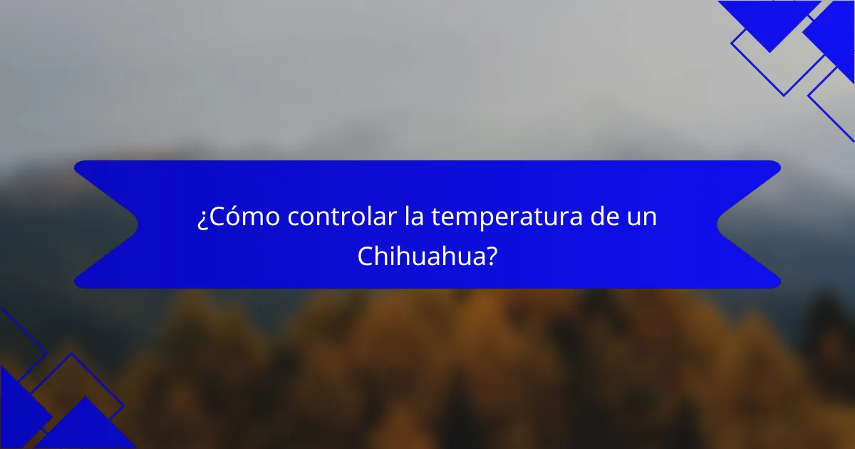¿Cómo controlar la temperatura de un Chihuahua?