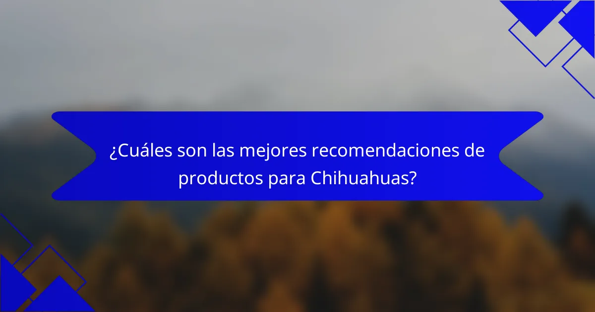 ¿Cuáles son las mejores recomendaciones de productos para Chihuahuas?