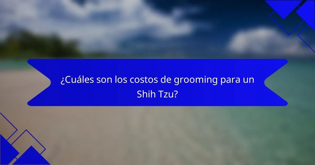 ¿Cuáles son los costos de grooming para un Shih Tzu?