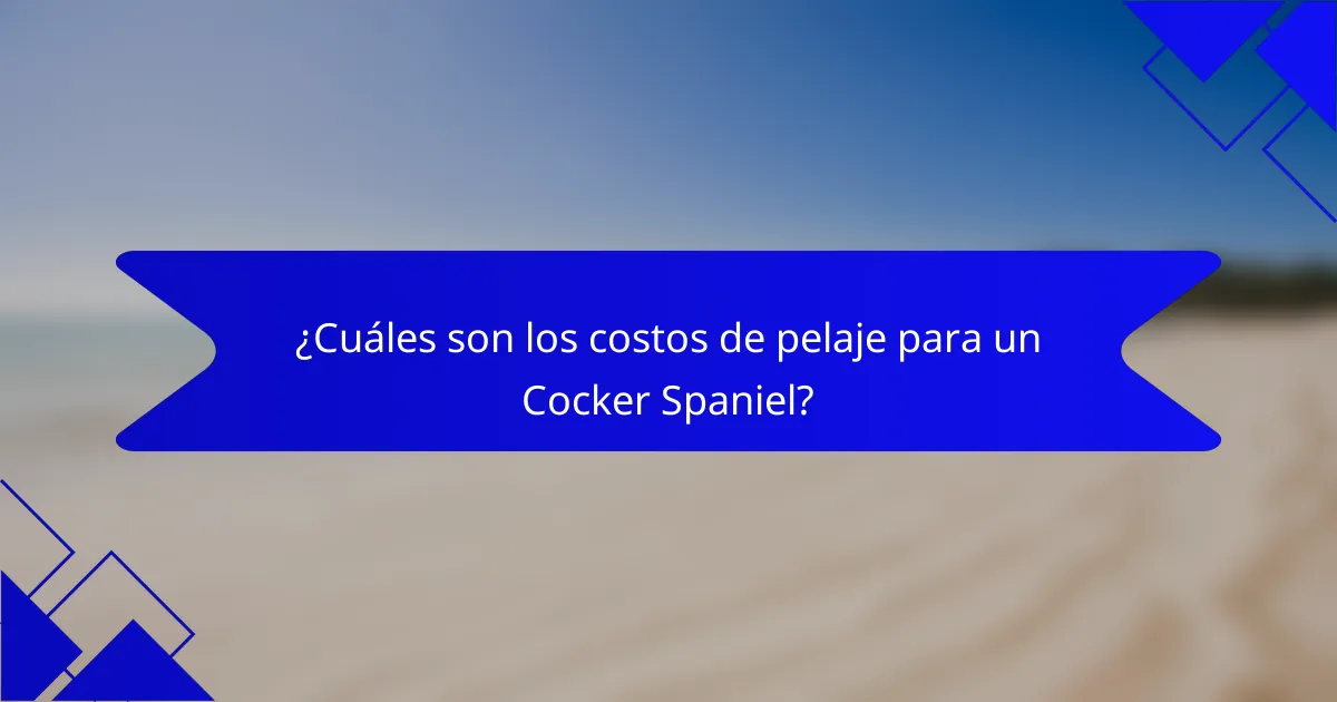 ¿Cuáles son los costos de pelaje para un Cocker Spaniel?