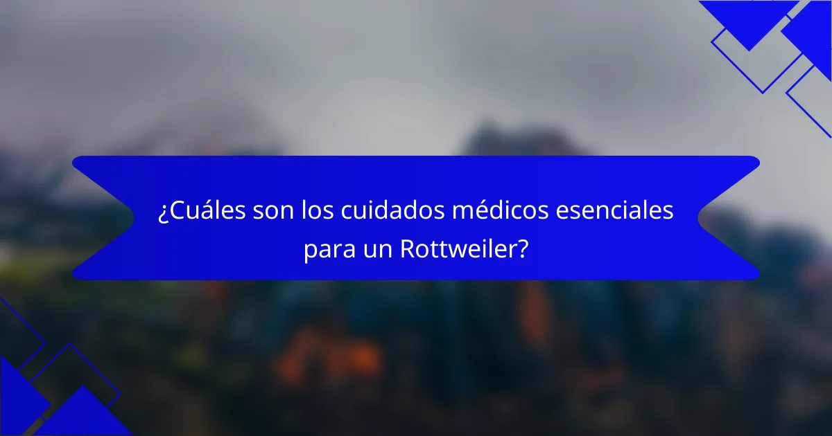 ¿Cuáles son los cuidados médicos esenciales para un Rottweiler?