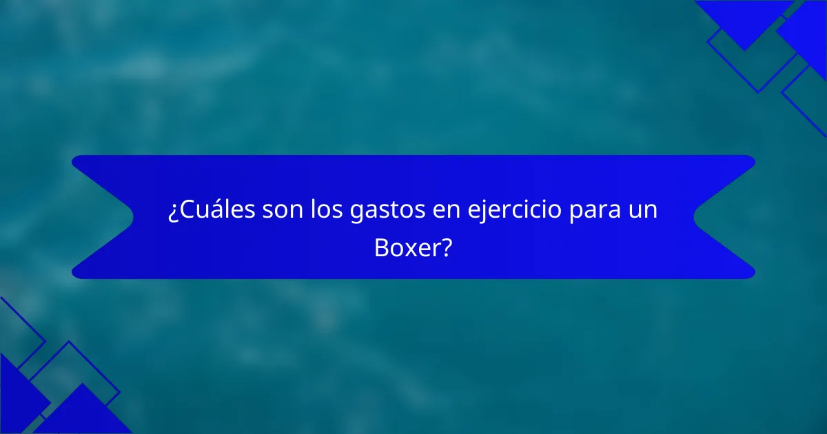 ¿Cuáles son los gastos en ejercicio para un Boxer?