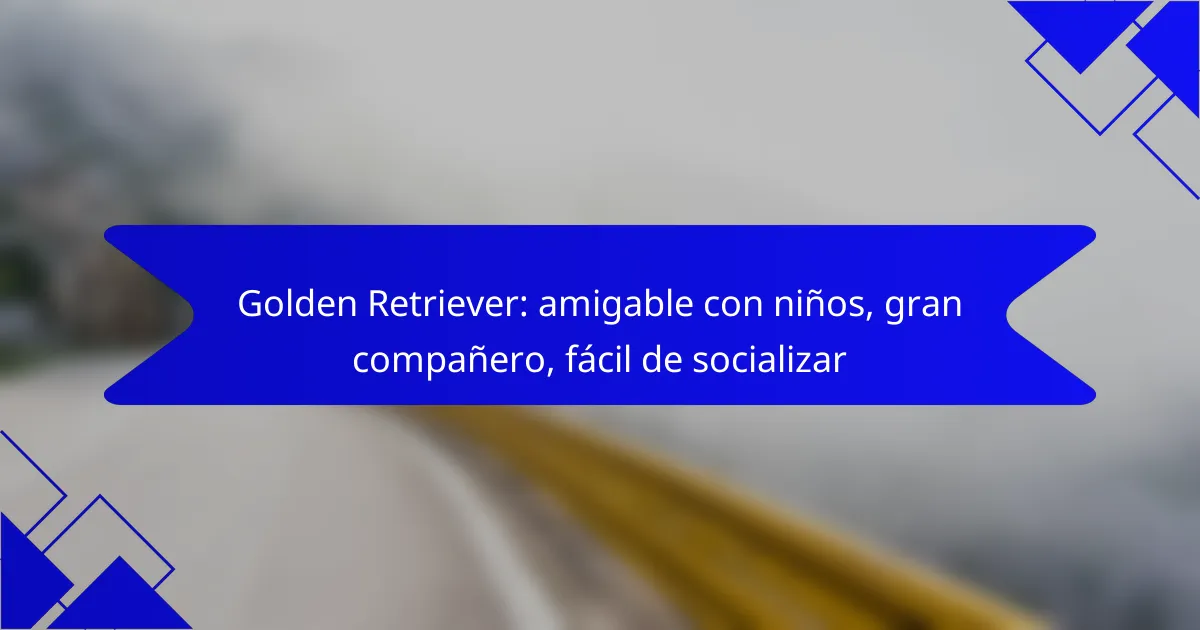 Golden Retriever: amigable con niños, gran compañero, fácil de socializar
