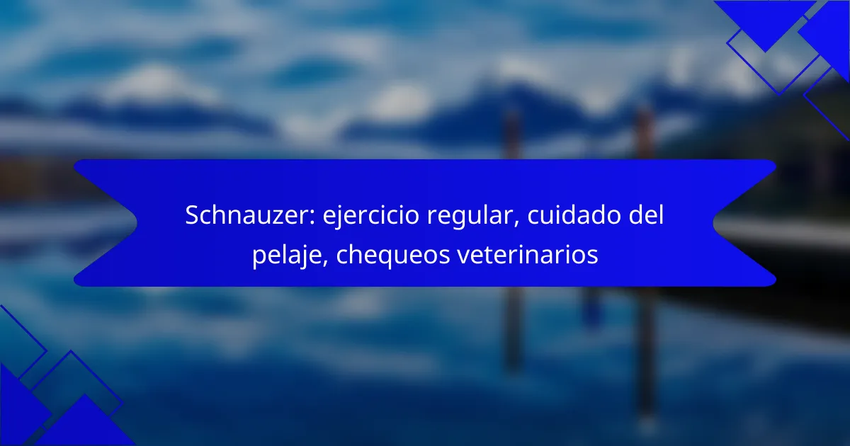 Schnauzer: ejercicio regular, cuidado del pelaje, chequeos veterinarios