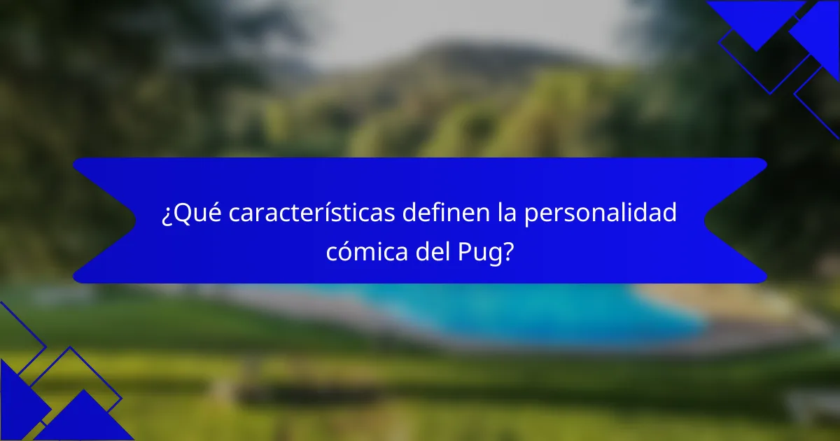 ¿Qué características definen la personalidad cómica del Pug?