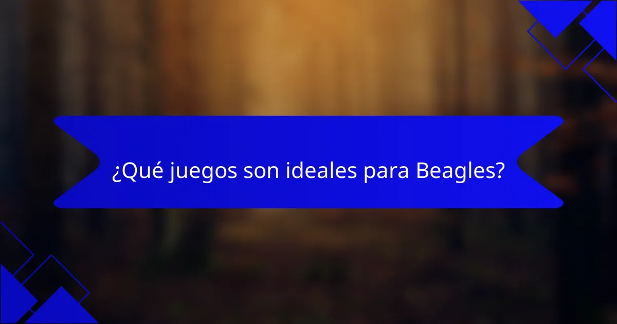 ¿Qué juegos son ideales para Beagles?